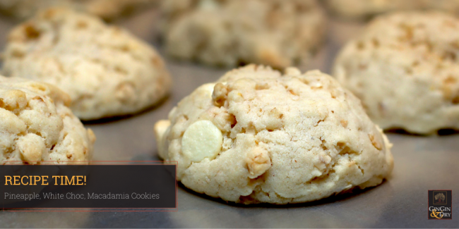 Dried Pineapple Recipe using white chocoloate and macadamia nuts to make yummy cookies.